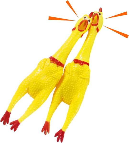 【特価セール】おもちゃ チキン にわとり 叫ぶ 約30Cm 鳴く 犬用噛むおもち シャウティングチキン 2個セット 鶏 面白ニワト