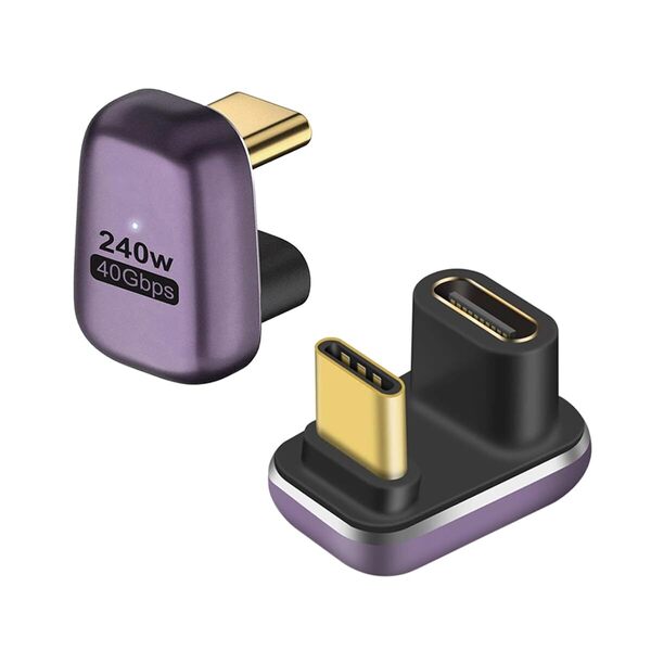 【在庫処分】USB Type C YFFSFDC 方向 変換 アダプター 40Gbps 【2個セット】 U字 U型 180度角度付