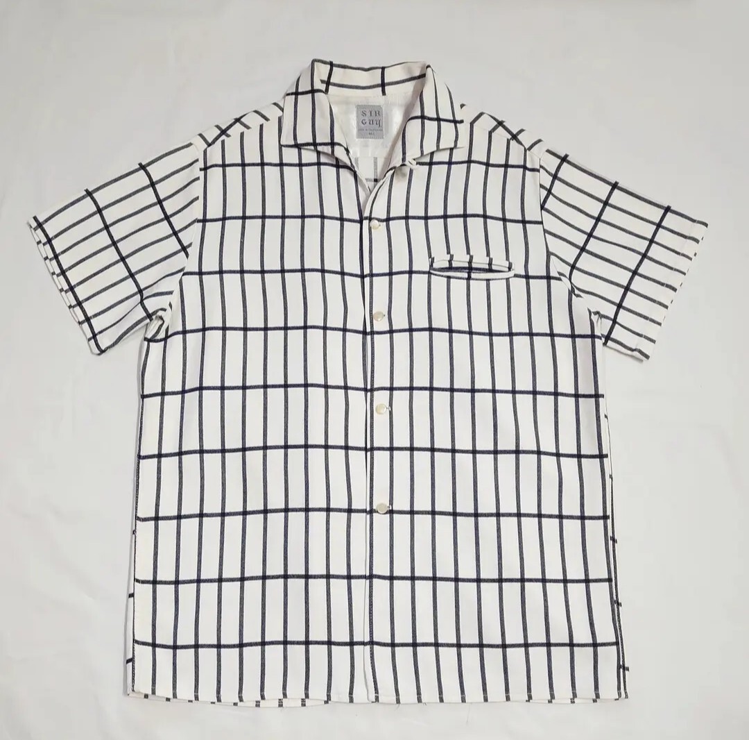50s Paulhoward プルオーバー レーヨンシャツ 白黒灰 チェック 50s Paulhoward プルオーバー レーヨンシャツ 白黒灰 チェック