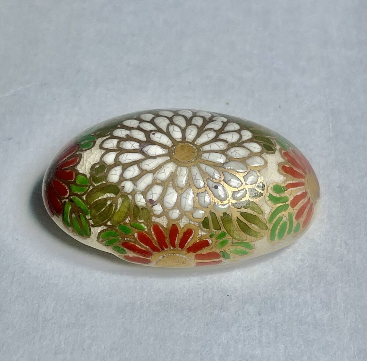 薩摩焼 薩陶山（造）金彩色絵秋草図壷 飾壷 床置 美品 古陶磁器