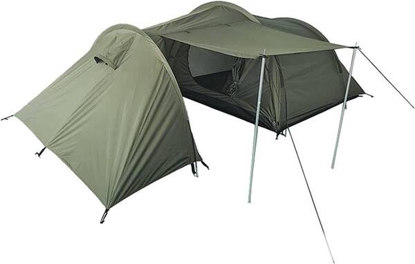 Mil-Tec ドイツ 3人用テント エントランス ひさし付き ラゲッジ収納部付
