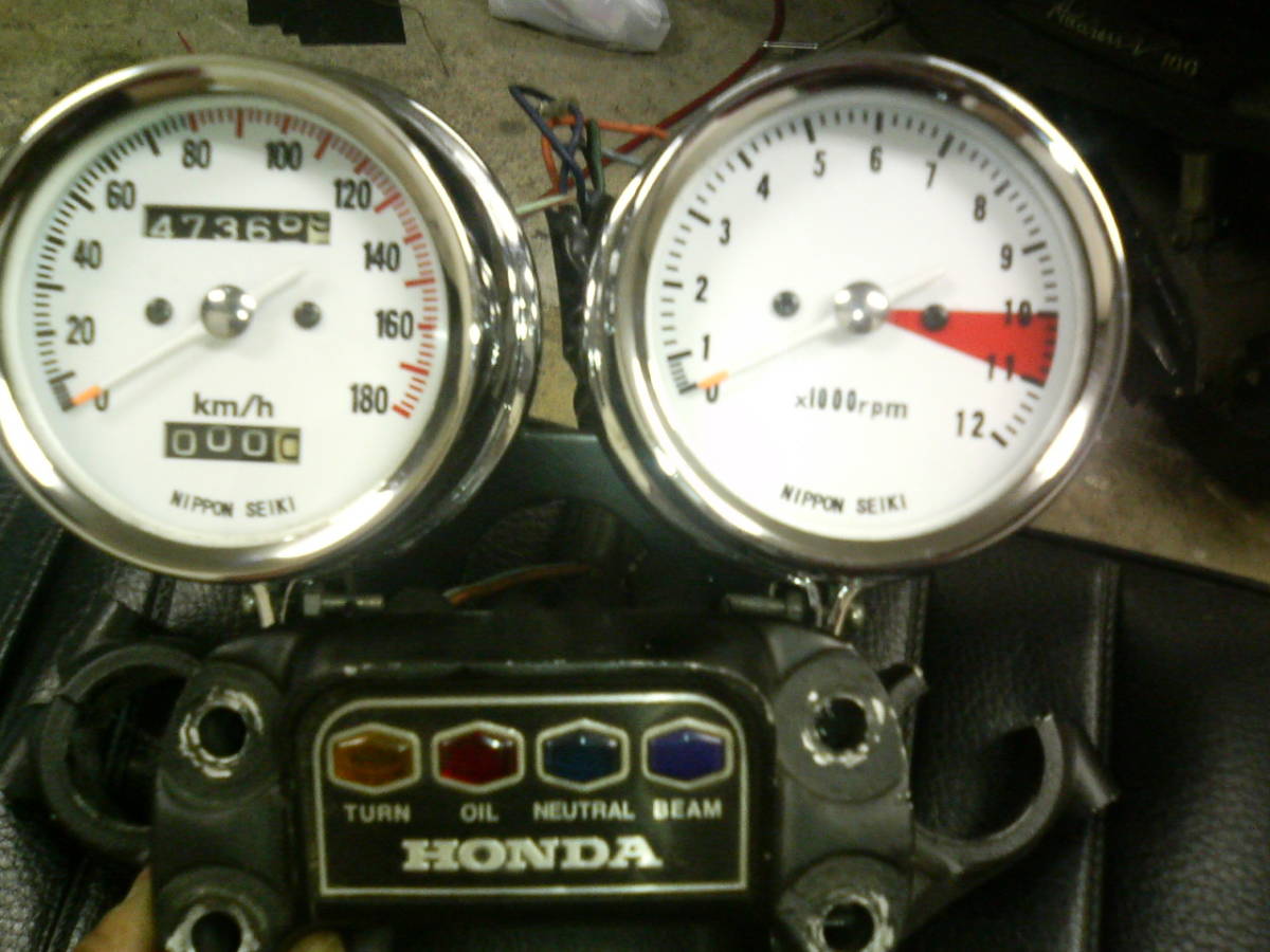 CB400F cb400four ヨンフォア純正メーター 警告灯配線付 当時物