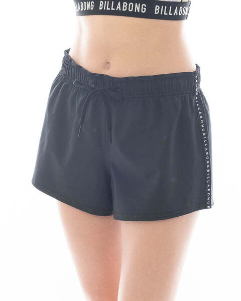 ★送料無料★2025春夏 新品【BILLABONG/ビラボン】SIDE LOGO TAPE SOLID SHORT BOARDSHORTS ボードショーツ BLK レディースM BF013510