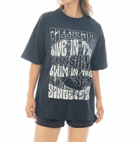 ★送料無料★2025春夏 新品【BILLABONG/ビラボン】【水陸両用】MORFY SS TEE RASH ラッシュガード BLK レディースM BF013855