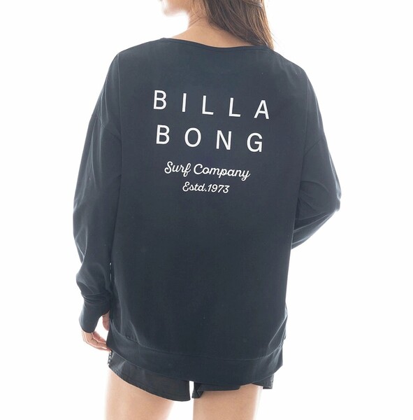 ★送料無料★2025春夏 新品【BILLABONG/ビラボン】【水陸両用】MORFY LOGO LS BOAT NECK TEE RASH 長袖ラッシュガード BLK L BF013856