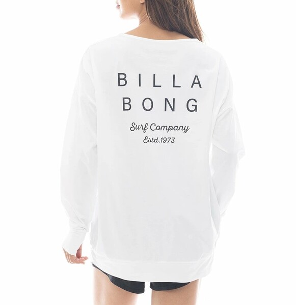 ★送料無料★2025春夏 新品【BILLABONG/ビラボン】【水陸両用】MORFY LOGO LS BOAT NECK TEE RASH 長袖ラッシュガード WHT L BF013856