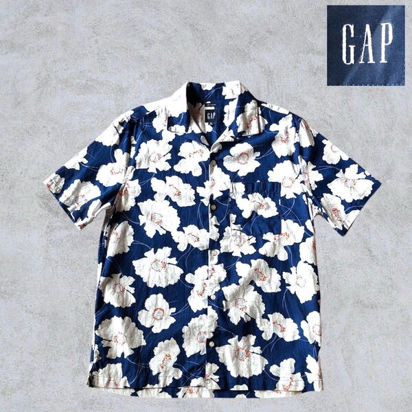 OLD GAP 90s - 00s リネン シャツ 古着 ヴィンテージ アロハ オールドギャップ オールド ギャップ ヴィンテージ アロハシャツ 総柄