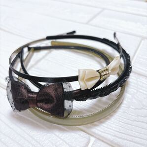 カチューシャ ヘアアクセサリー 4個セット レディース おしゃれ リボン パーティー 結婚式 二次会 デート 発表会 ヘアアレンジ