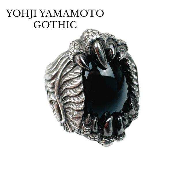 YOHJI YAMAMOTO ヨウジヤマモト GOTHIC ゴシック リング 指輪 クロウ エンジェル オニキス CLAW ANGEL RING HA-A15-920-1-01