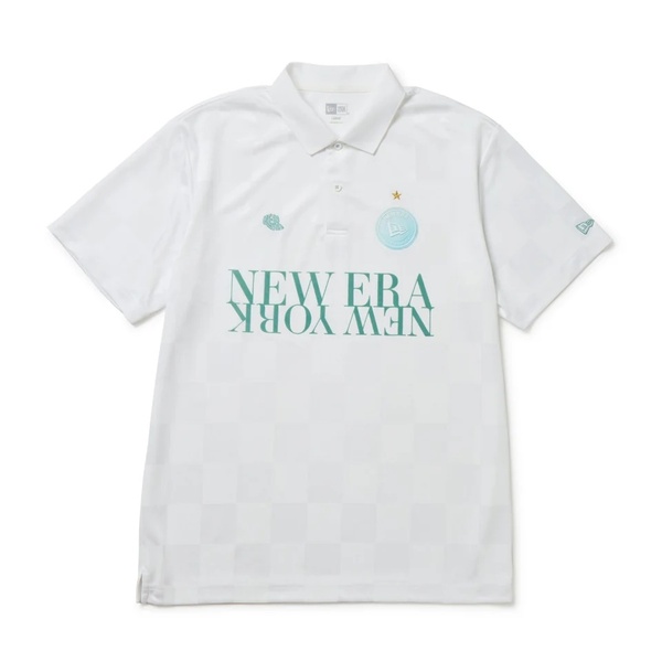 ★新品★ NEWERA GOLF 半袖 ポロシャツ Checker Pattern ホワイト XLサイズ ゴルフ 吸汗速乾
