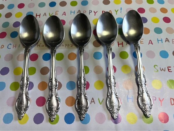 stainless silver P スプーン メーカー不明 アンティーク 5本セット 昭和 レトロ
