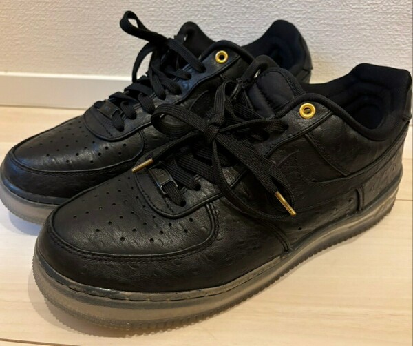 NIKE AIR FORCE 1 CMFT LUX LOW ナイキ エアフォース 1 コンフォート ラックス オーストリッチ ブラック 26cm 箱無 805300-001 スニーカー
