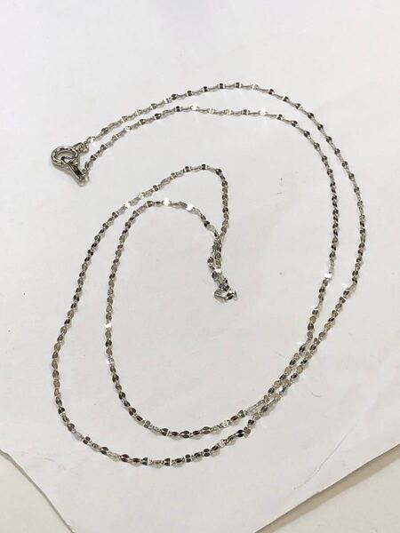 Pt850 プラチナ 45cm ペタルチェーンネックレス シンプル レディース