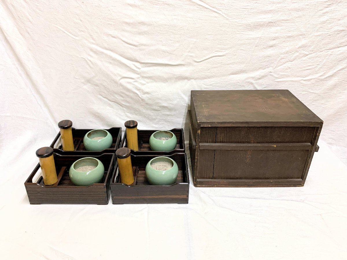 銀製三越 煙草具 煙草盆 内唐木 煙草入 小箱 喫煙具 小物入