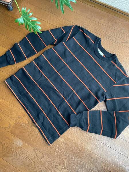 即決●送無●40●ウエストライド●WEST RIDE●クルーネックロングスリーブTシャツ●黒オレンジ