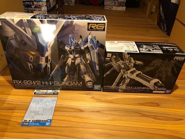 送料無料 3点セット①RG 1/144 Hi-νガンダム (ハイニューガンダム)②RG 1/144 Hi-νガンダムデカール③ハイパーメガバズーカランチャー