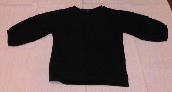 ★中古 GLOBAL WORKの7部袖カットソー XL(120~130くらい) 黒