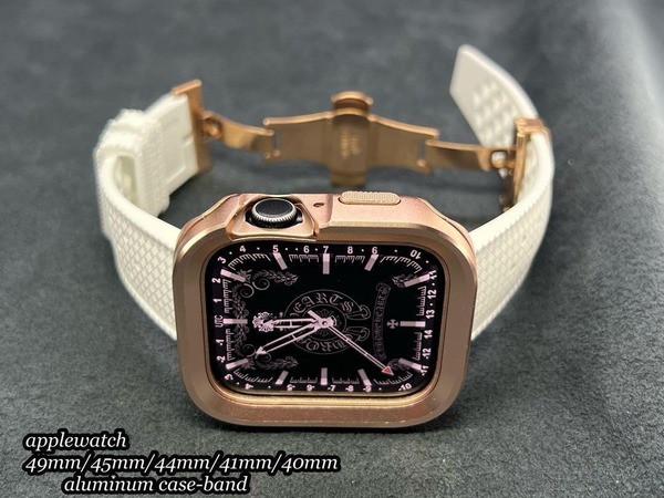 アップルウォッチ アルミニウムケース ラバーベルト 49mm 45mm 44mm 41mm 40mm ウルトラ