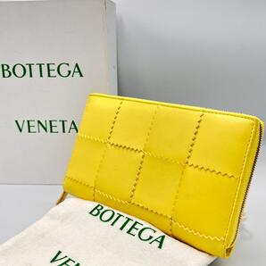 【美品】BOTTEGA VENETA ボッテガヴェネタ カセット ジップアラウンドウォレット 黄色