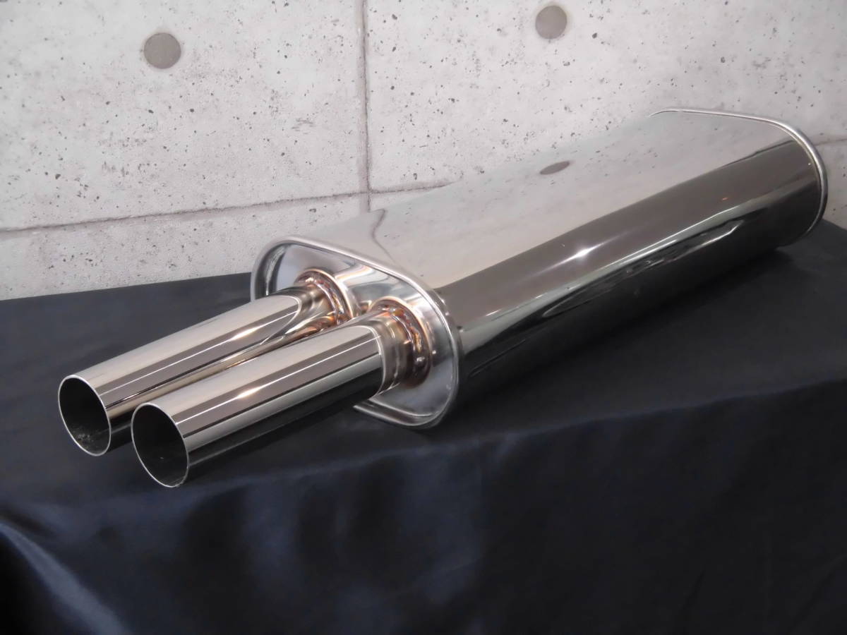 ワンオフ用50φデュアルサイレンサー楕円タイコ／ショートタイプ【D50W-ST】 ワンオフ用50φデュアルサイレンサー楕円タイコ／ショートタイプ