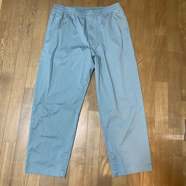 美品ユニクロUNIQLOイージーパンツ水色XL