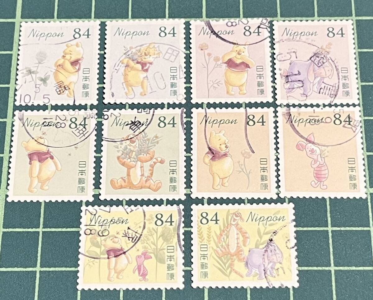 日本の古切手 プーさん グラス 10枚 美術品・アンティーク