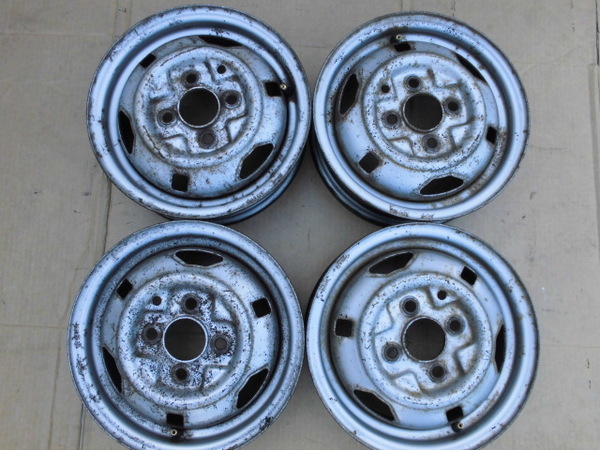 希少 旧車 軽自動車 箱バン 軽トラ スチールホイール 12X3.5J PCD100 4本 A 送料無料!!