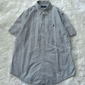 RALPH LAUREN ラルフローレン シアーサッカー ストライプ シャツ L 半袖シャツ