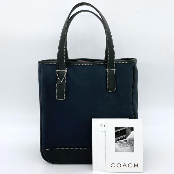 COACH コーチ ハンドバッグ トートバッグ キャンバス レザー 黒 7706 g00774-3