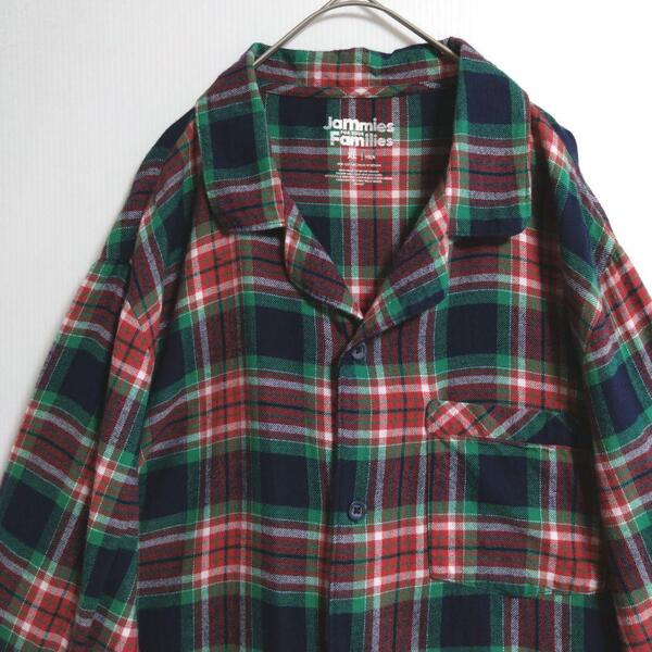 1382 Jammies パジャマ長袖ネルシャツ XLサイズ US古着 開襟