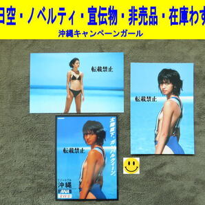 鷲尾いさ子 沖縄キャンペーンガール 写真 水着 全日空 ノベルティ 宣伝物 非売品 1980年代 3枚