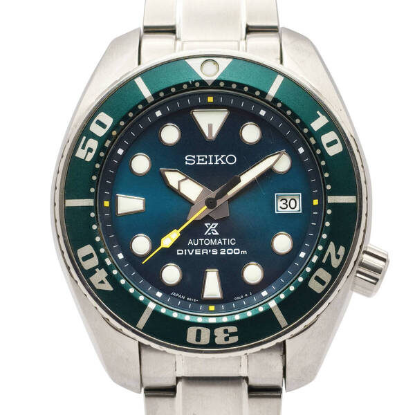 美品 SEIKO PROSPEX セイコー プロスペックス 限定 ダイバースキューバ SUMO スモウ メカニカル SZSC004 6R15-00G0 エメラルドグリーン
