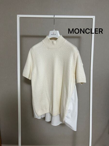 ★モンクレール★22年★ドッキングニット★半袖★サイズM★ホワイト★正規品★MONCLER