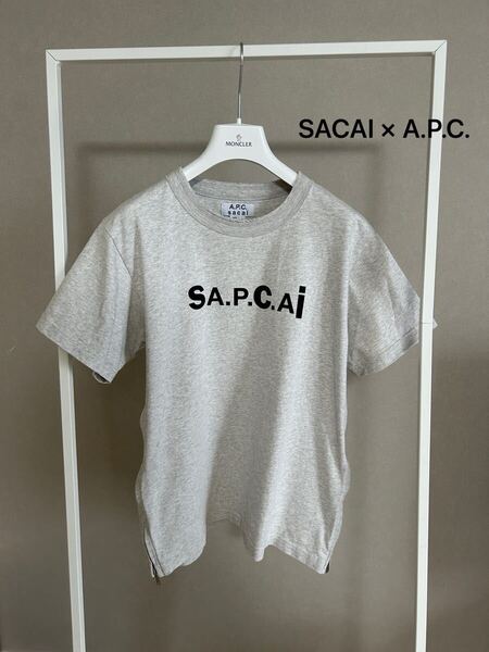 ★sacai ×A.P.C.★21SS★コラボ★半袖Tシャツ★グレー★S★超美品★サカイ★サイドジップ★