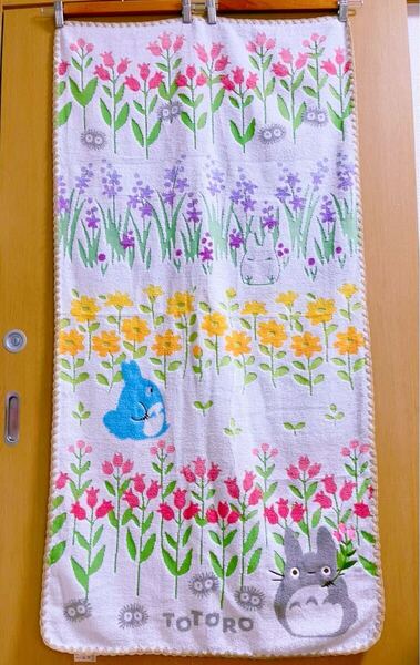 となりのトトロ 花柄 バスタオル かわいいデザイン コットン お風呂用 キャラクタータオル 396号