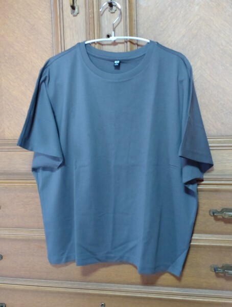 UNIQLO ユニクロ カットソー Tシャツ チャコールグレー L 春夏 ゆったり カジュアル ナチュラル シンプル 綿 コットン