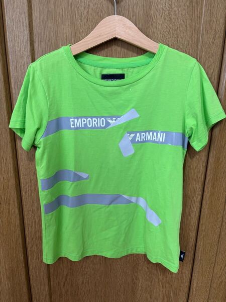 Emporio Armani アルマーニ アルマーニジュニア キッズ ボーイズ 男児 アルマーニロゴ 半袖 コットン クルーネック Tシャツ