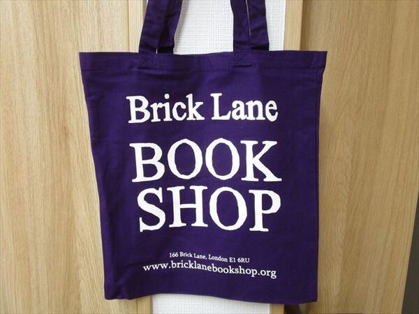 ★新品未使用★ブリックレーン書店 トートバッグ BIDBI製(Brick Lane Bookshop) 英国書店(ロンドン)インド製 紫 LO94