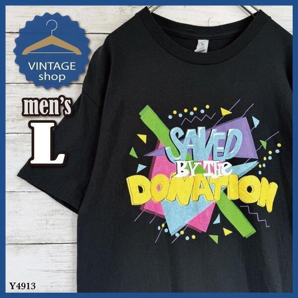 【GILDAN】ギルダン古着アメリカ両面プリントTシャツ半袖メンズLブラック