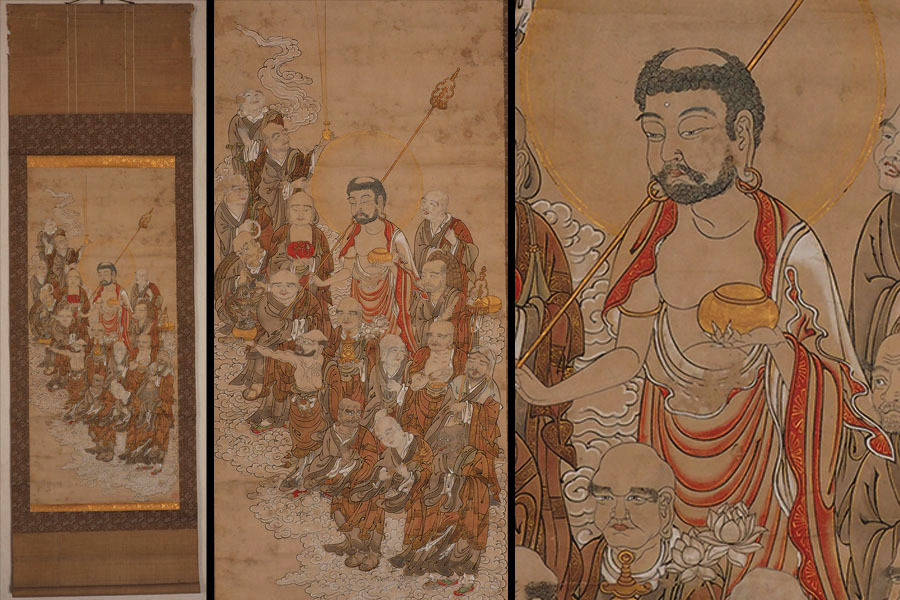 牧田種麿 『正月』【掛軸 Hanging scroll】浮世絵・掛軸・書画