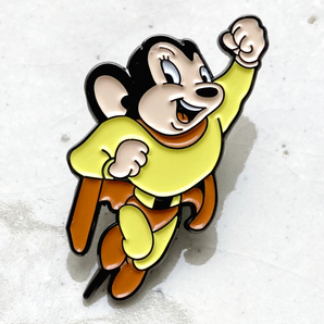 マイティ・マウス(Aタイプ) Mighty Mouse 米国 キャラクター◆ピンバッジ ピンズ バッチ ブローチ◆レトロ アメカジ 所ジョージ