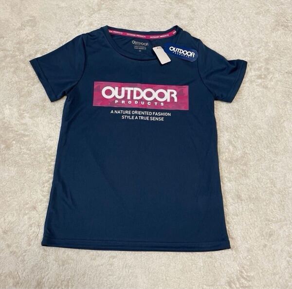 送料無料★新品タグ付き★OUTDOOR★メッシュTシャツ★レディースM★紺★ランニングスポーツプール海さらっと速乾