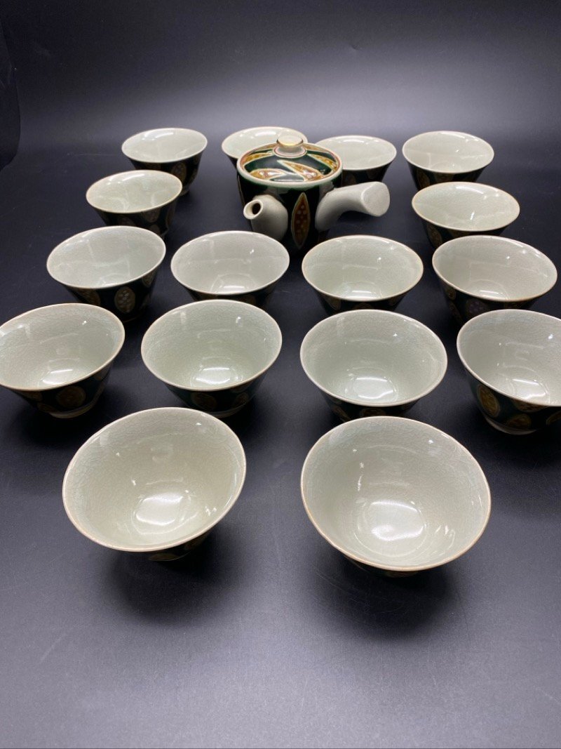 極上 九谷美泉造 茶器2点 煎茶器 送料込み250106