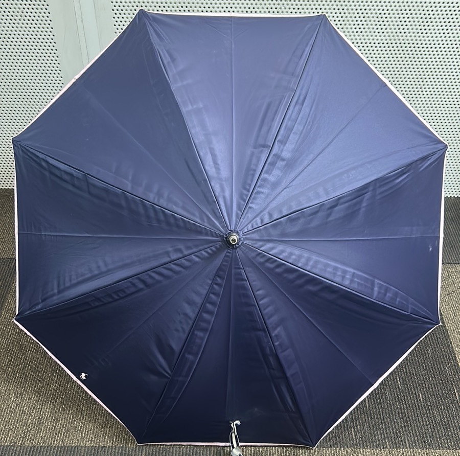 未使用】ラルフローレン 傘 長傘 雨傘 耐風 ポニー ネイビー 70cm