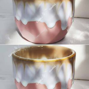 【複割】韓国 3号 2個セット ピンク アイスクリームD かわいい 窯変 植木鉢 室内 陶器鉢 多肉 植物 鉢植え 激安 インテリア プレゼント
