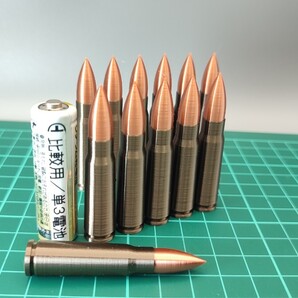 7.62x39mm 弾 鉄薬莢ラッカー塗装(ブラウン系)風 ダミーカート 12個セット【送料無料】(検) AK-47 AK47 AK 1