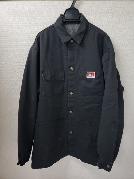 USA製 BEN DAVIS ベンデイビス 90sブラックカバーオール Lsize 無地