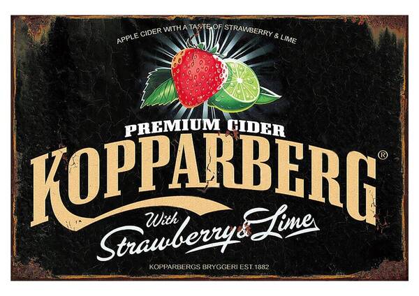 これはいいサイズ!! 60cm×40cm 看板 KOPPARBERG ヴィンテージ風加工 新品 ガレージ看板