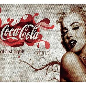 大型 60cm×40cm コカ・コーラ × マリリンモンロー ヴィンテージ風 新品ガレージ看板