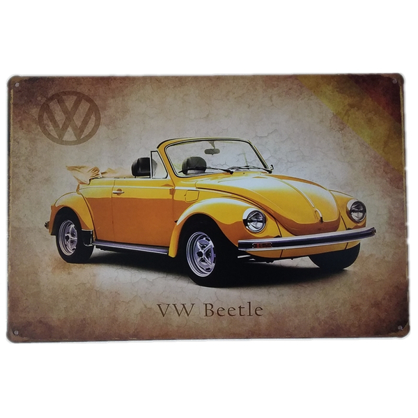 BIGサイズ!! 60cm×40cm ★★VWビートル★★バイク・車関連看板多数あり 大型看板専門店